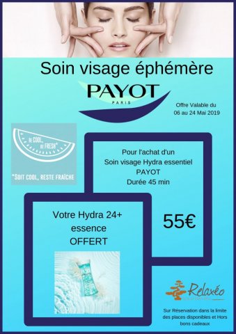Offre soin visage éphémère Payot mai 2019 dans votre institut de beauté Poitiers