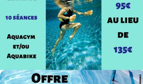 Offre exclusive Internet Carnet de 10 séances Aquagym et/ou Aquabike Poitiers